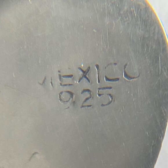 Sterling Silver 925 Mexico Oxidized Geometric Pattern Heart Dangle Earrings - Picture 9 of 16